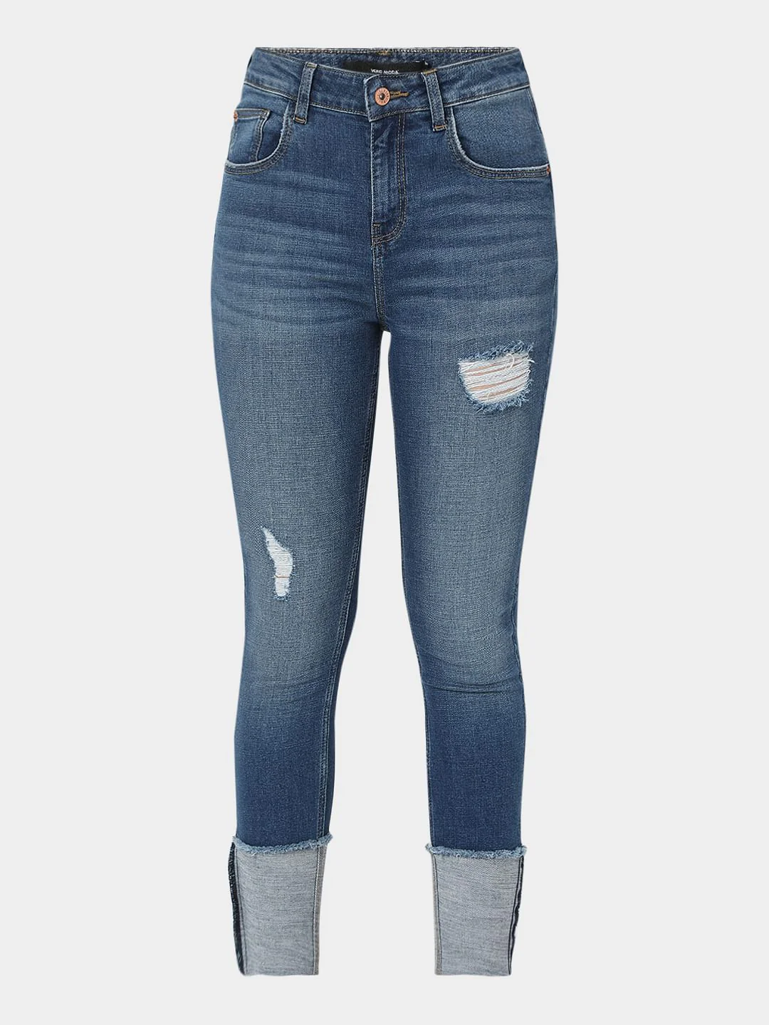 Blue High Rise Distressed Wendy Skinny Jeans - Image 6