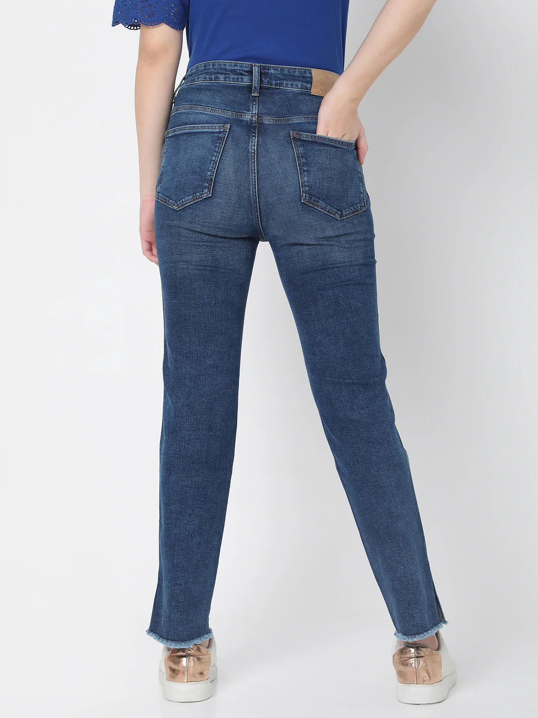 Blue High Rise Jade Straight Fit Jeans - Image 4