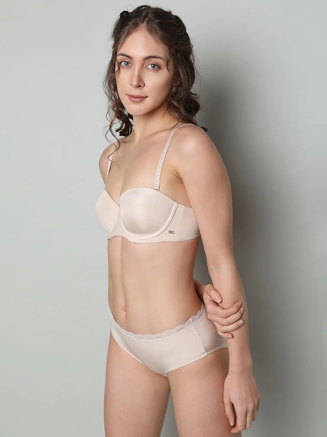 Beige Lightly Lined Strapless Bra - Image 3