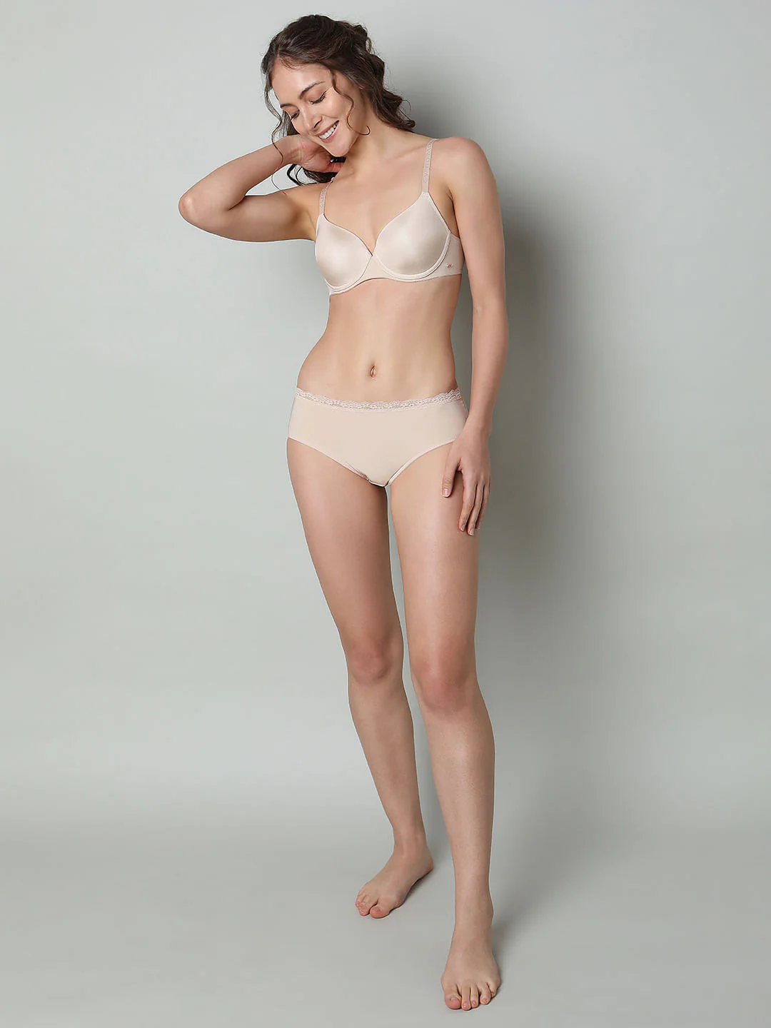 Beige Under-Wired Padded T-Shirt Bra - Image 5