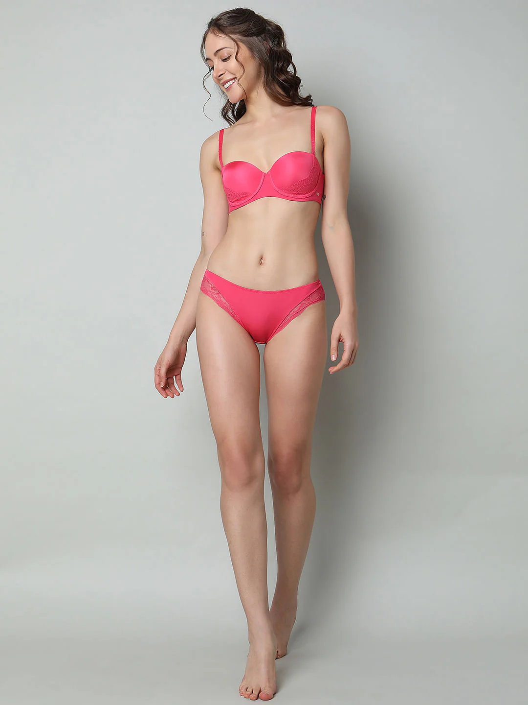 Pink Lace Lightly Lined Strapless Bra - Image 5