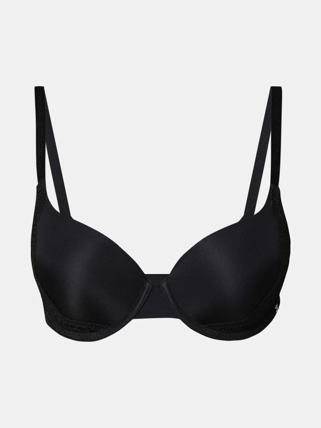 Black Semi Coverage Padded Push-Up Bra - Image 7