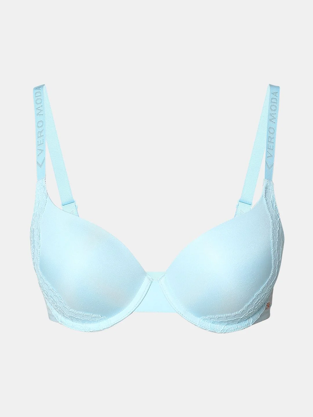 Blue Semi Coverage Padded Push-Up Bra - Image 7