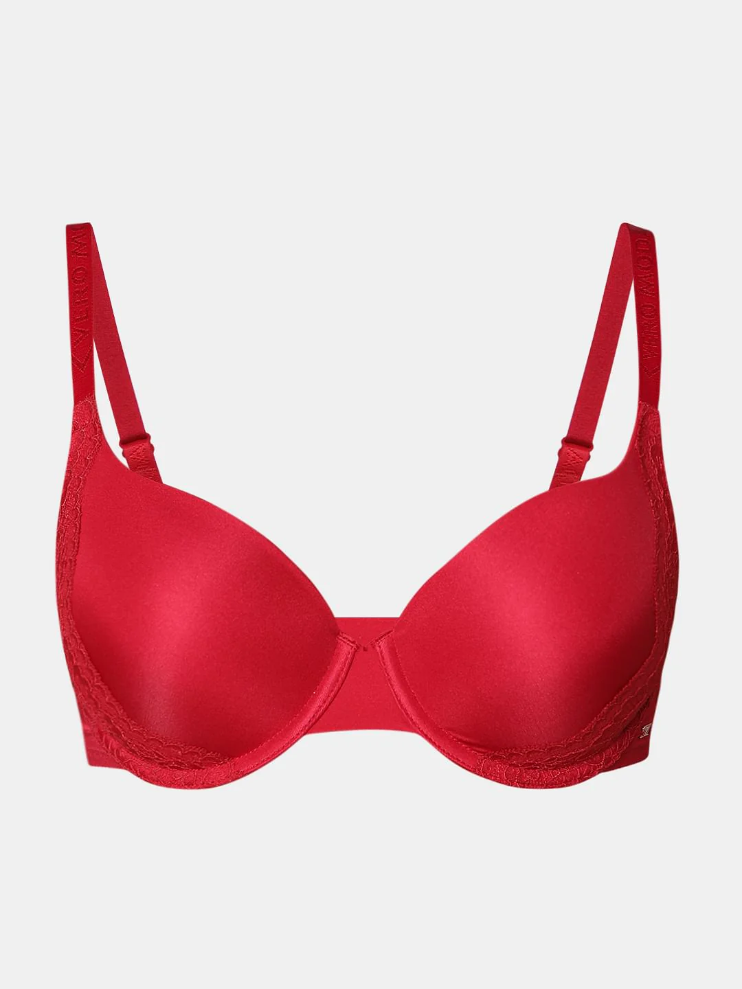 Red Semi Coverage Padded Push-Up Bra - Image 7