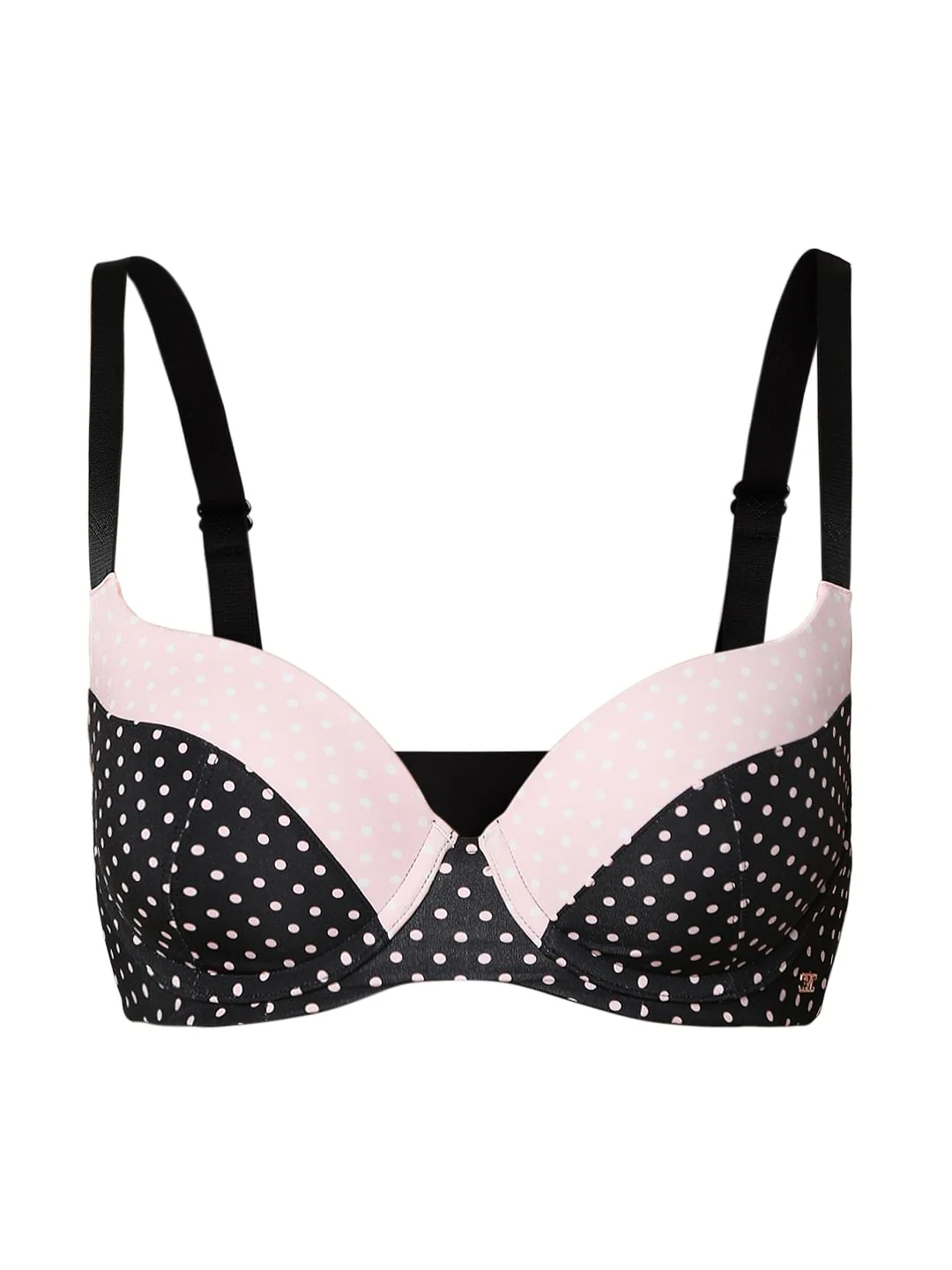 Intimates Black Polka Dot Padded Under-Wired T-Shirt Bra - Image 7