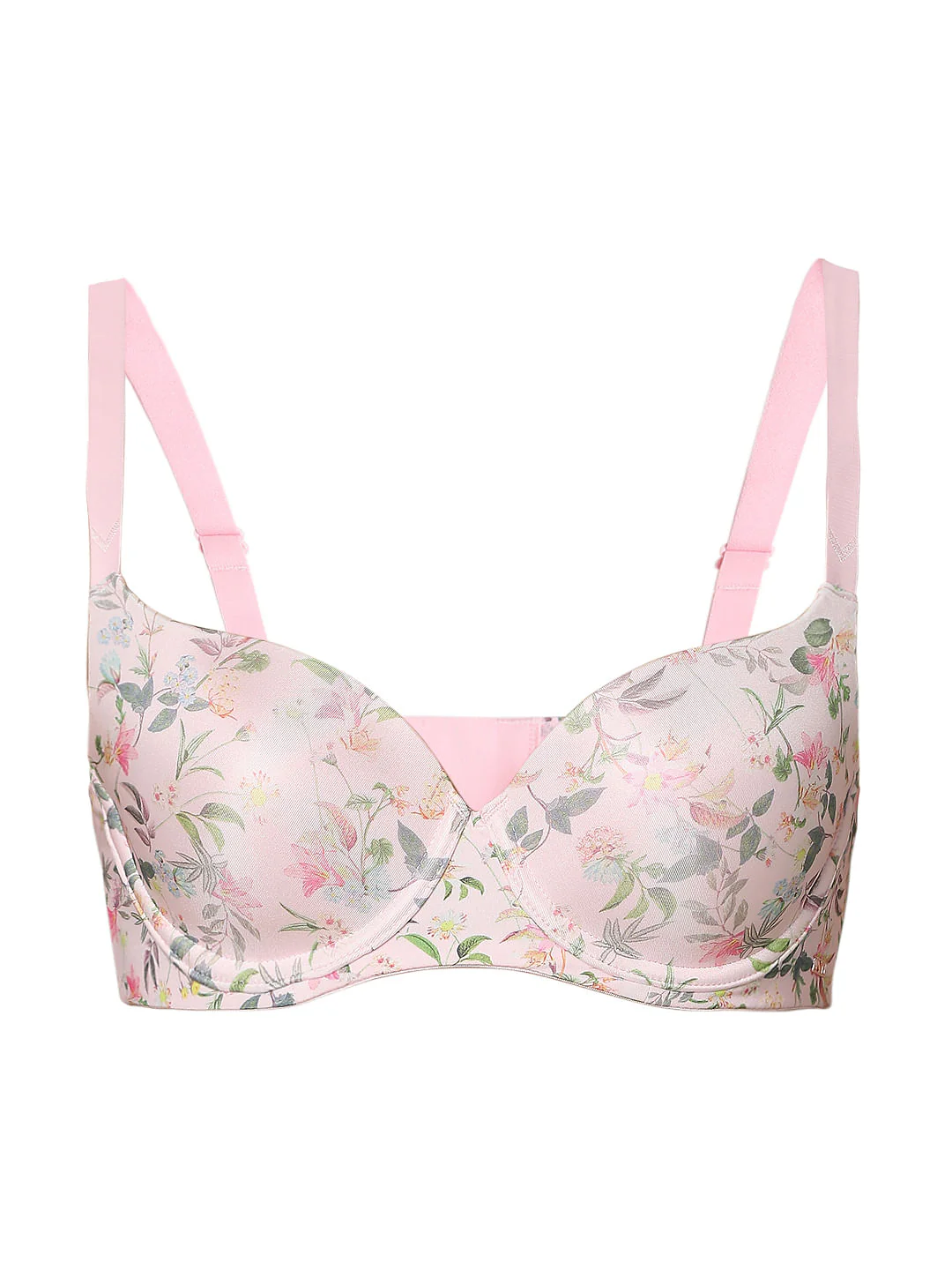 Intimates Pink Floral Padded Under-Wired T-Shirt Bra - Image 7