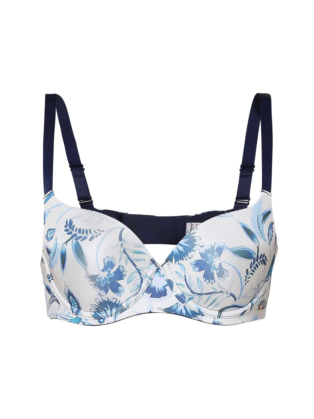 Intimates Blue Floral Padded Under-Wired T-Shirt Bra - Image 7