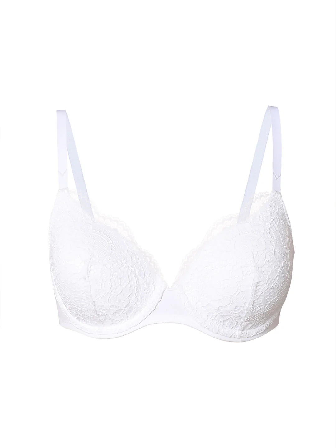 White Lace Padded T-Shirt Bra - Image 7