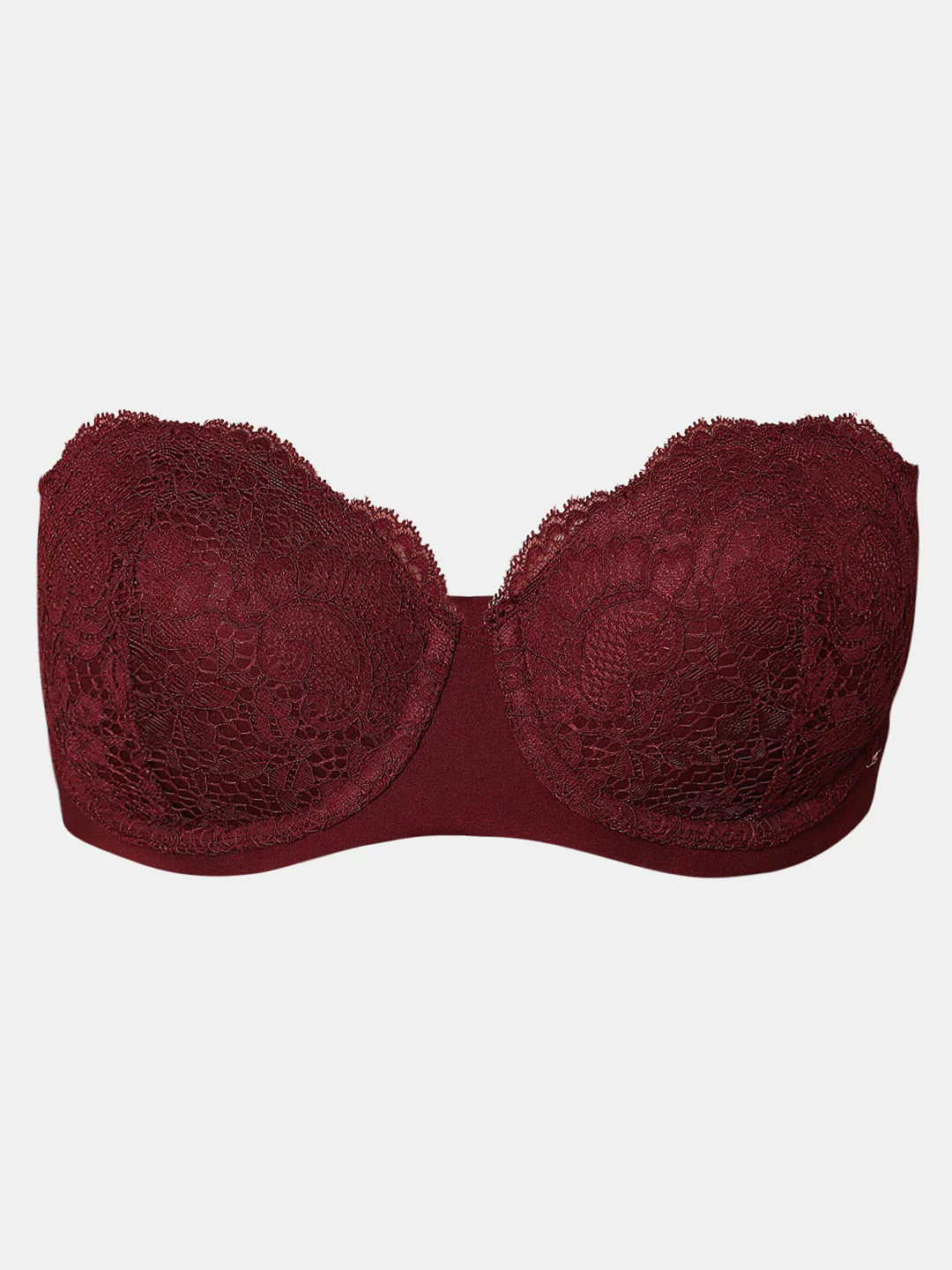 Red Lace Lightly Lined Strapless Bra - Image 7