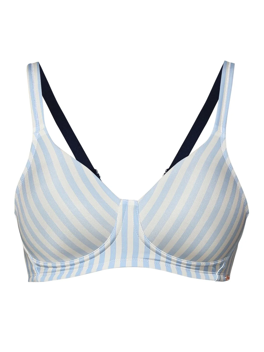 Intimates Blue Striped Padded Non-Wired T-Shirt Bra - Image 7