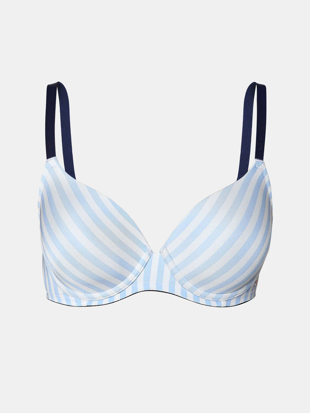 Blue Striped Padded T-Shirt Bra - Image 7