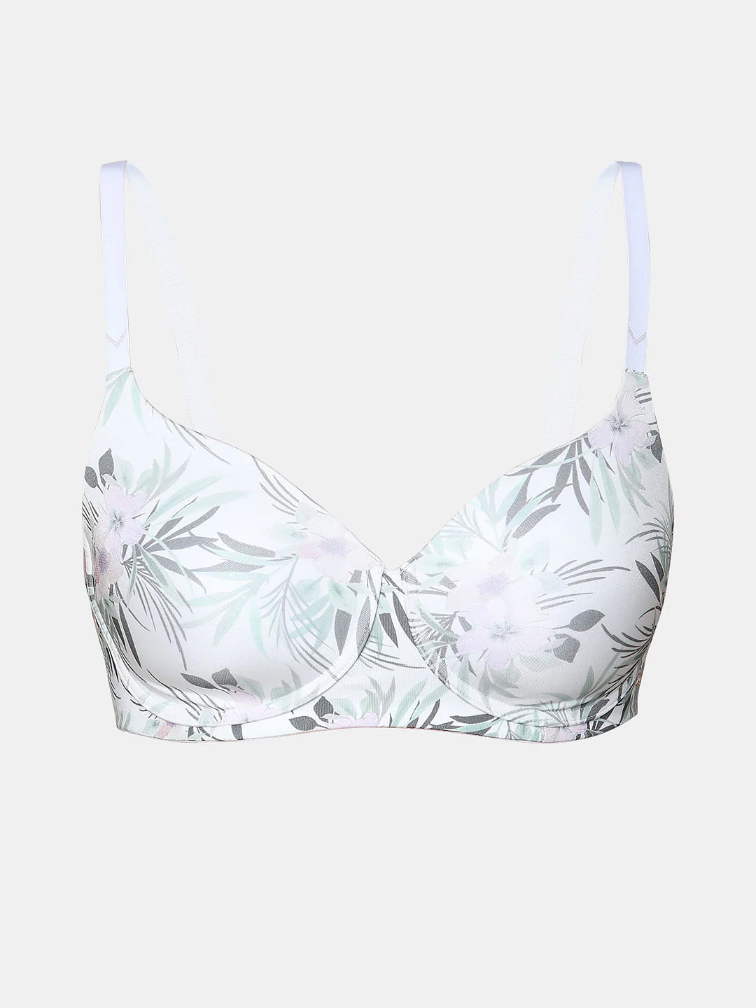 White Printed Non-Wired Padded T-Shirt Bra - Image 7