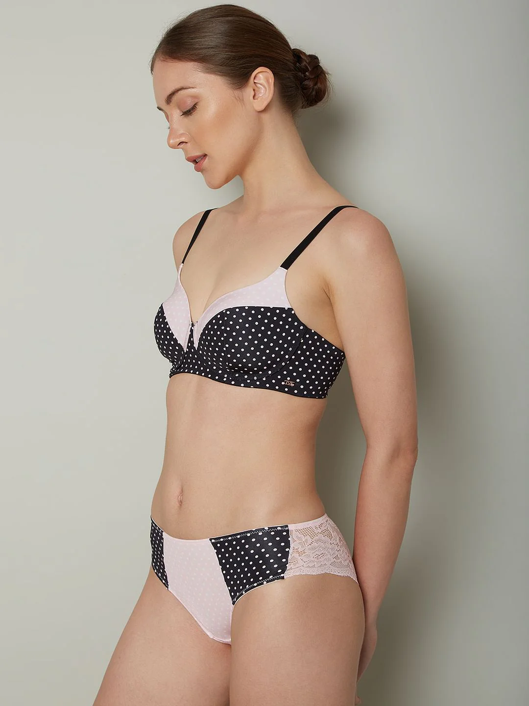 Intimates Black Polka Dot Padded T-Shirt Bra - Image 3