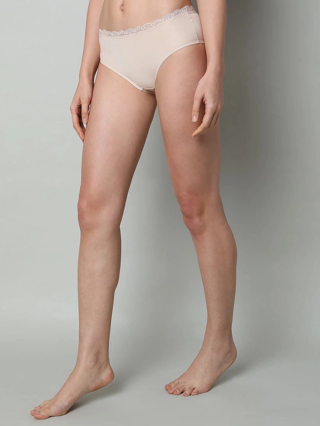 Beige Lace Midi Briefs - Image 3