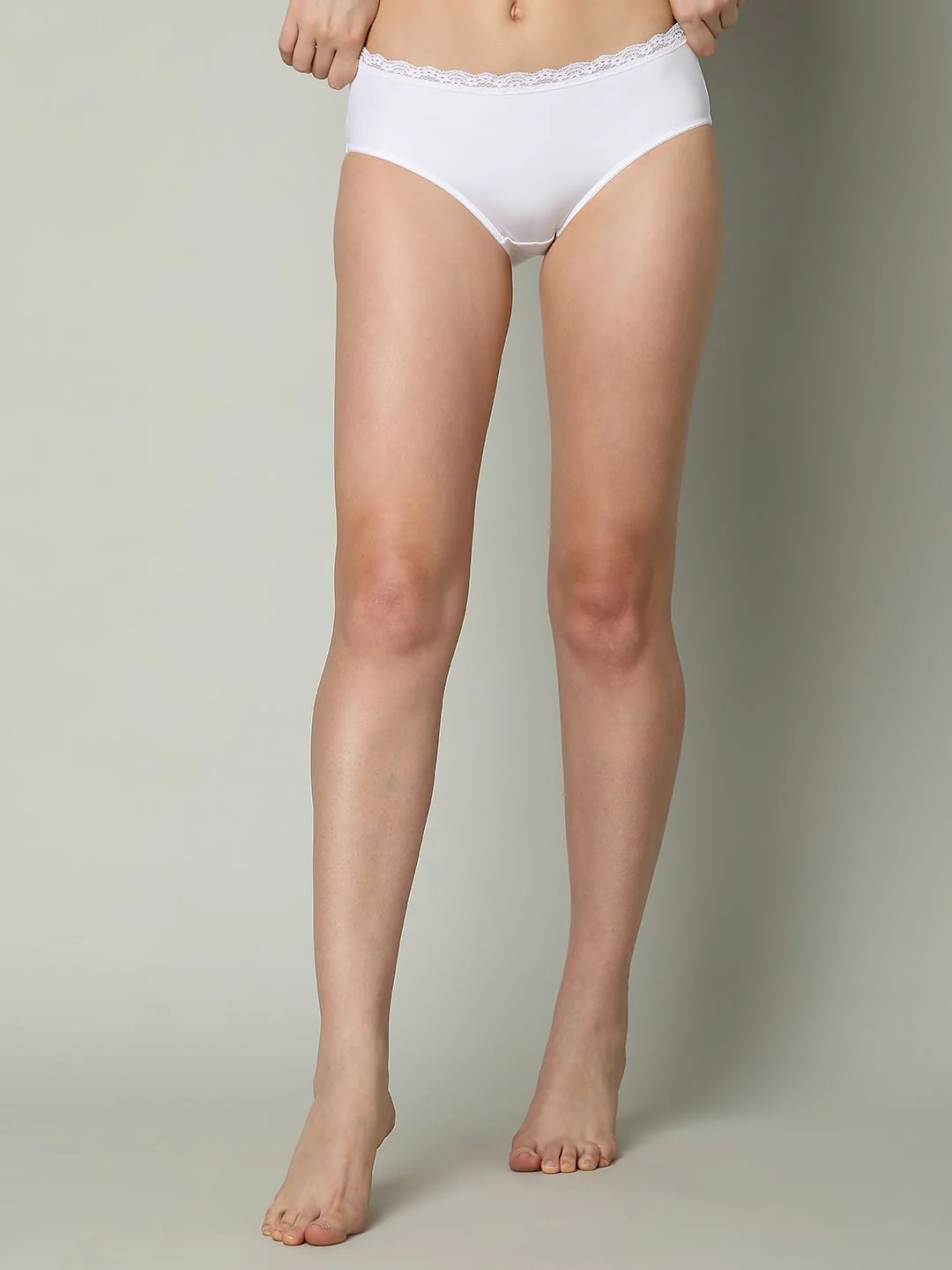 Intimates White Lace Detail Midi Briefs - Image 2