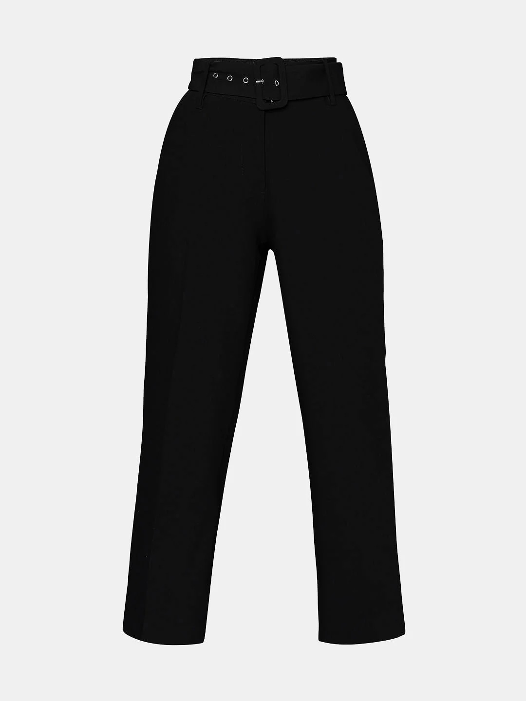 Black High Rise Belted Pants - Image 7