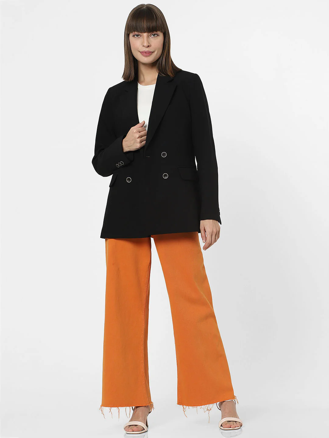 Black Notch Lapel Collar Blazer - Image 4