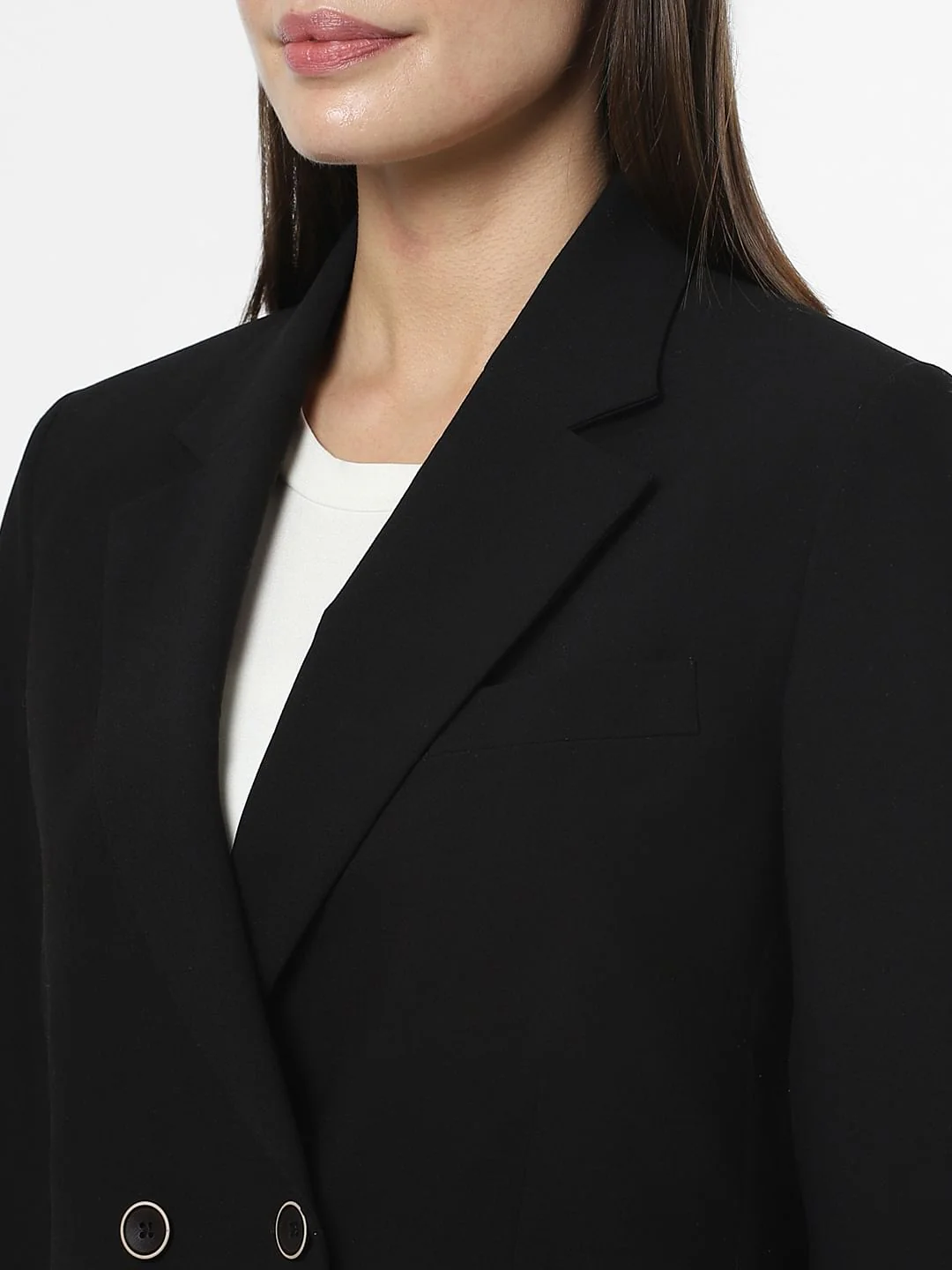 Black Notch Lapel Collar Blazer - Image 7