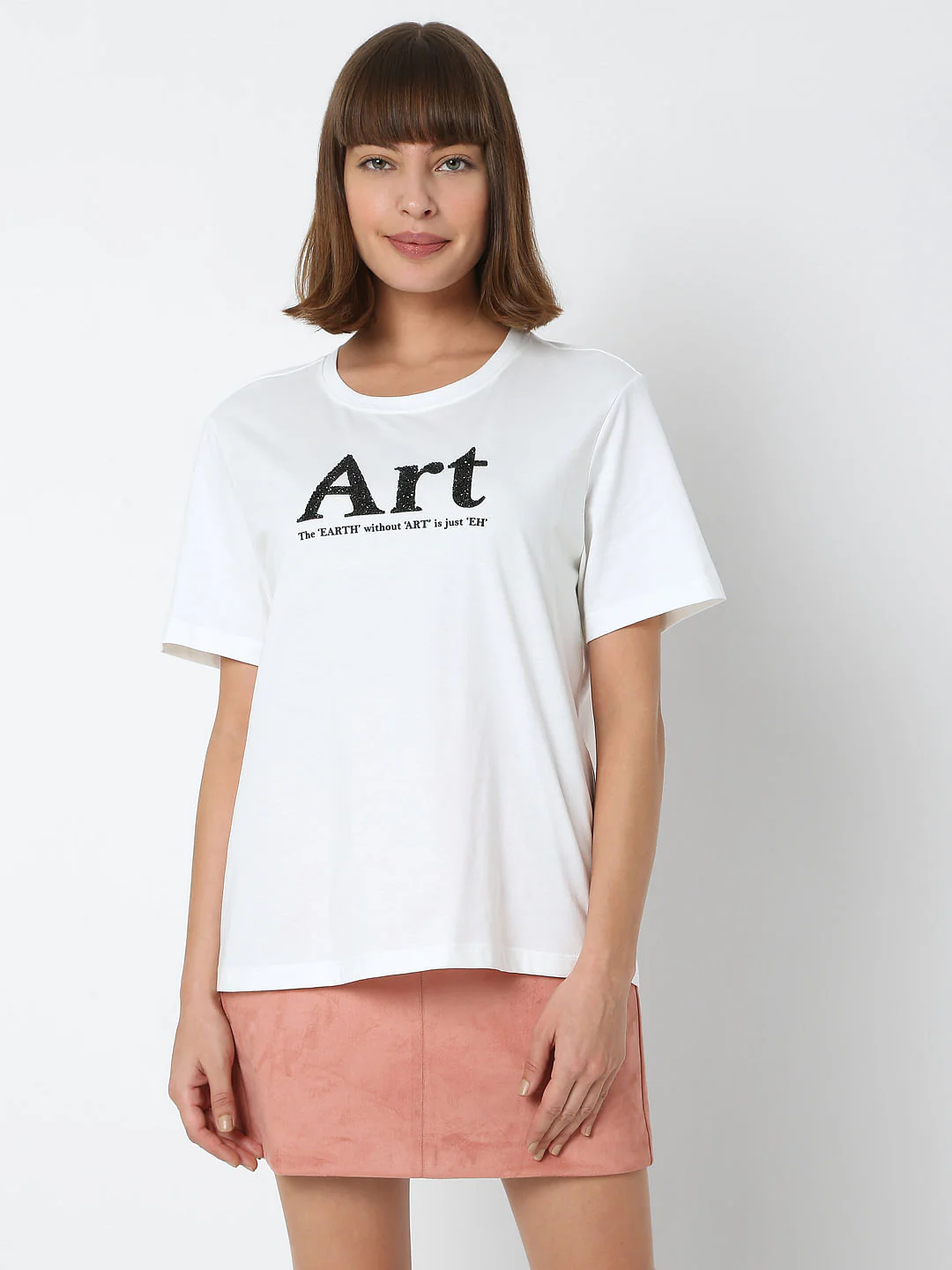 White Typographic Print T-Shirt - Image 2