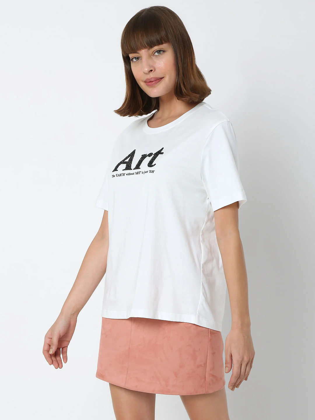 White Typographic Print T-Shirt - Image 3