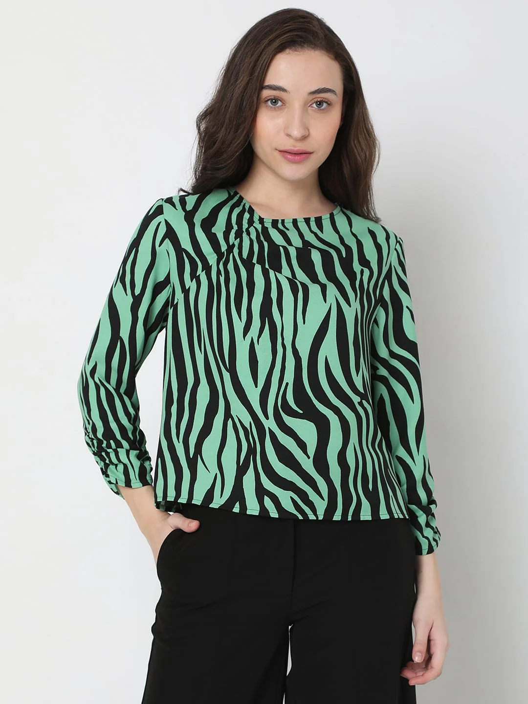Green Animal Print Top - Image 2