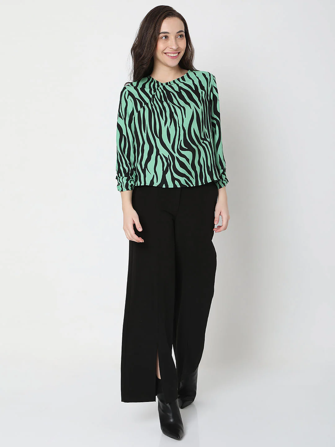 Green Animal Print Top - Image 5