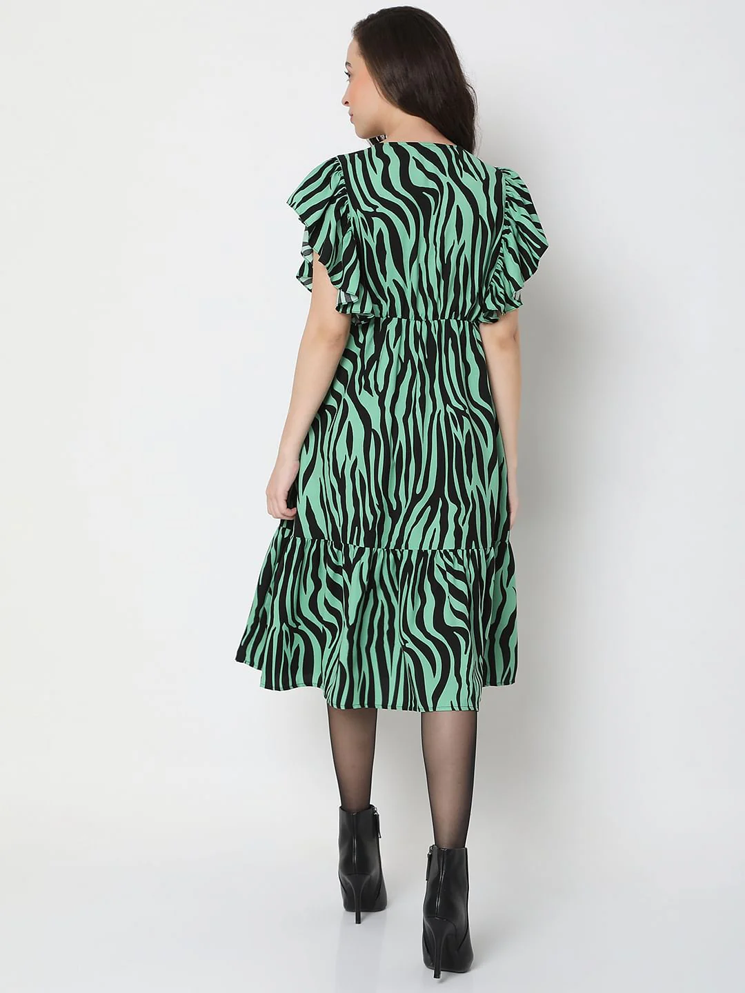 Green Animal Print Midi Dress - Image 4
