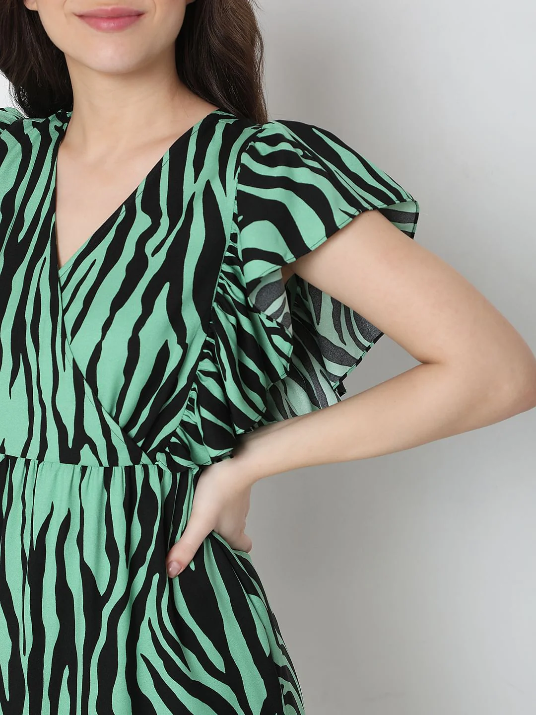 Green Animal Print Midi Dress - Image 5