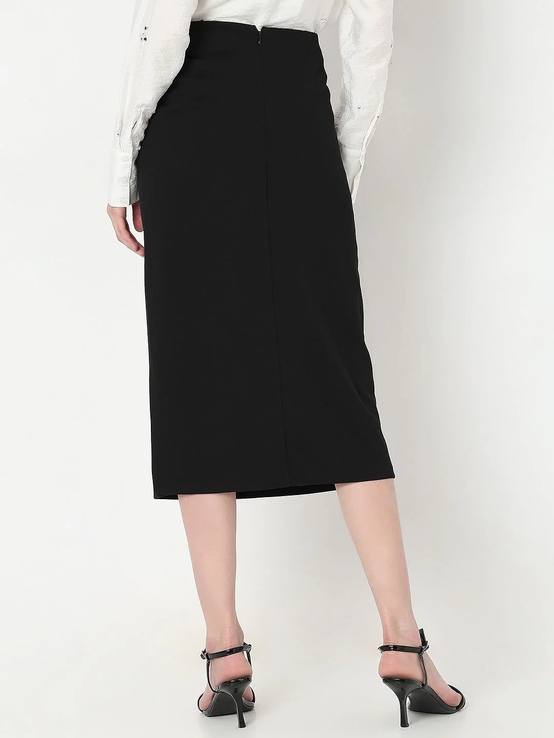 Black High Rise Pencil Skirt - Image 4