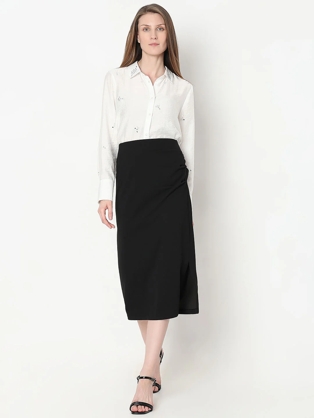 Black High Rise Pencil Skirt - Image 5