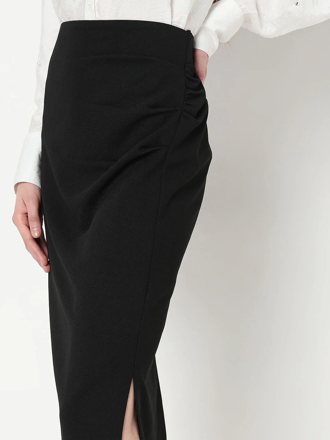 Black High Rise Pencil Skirt - Image 6