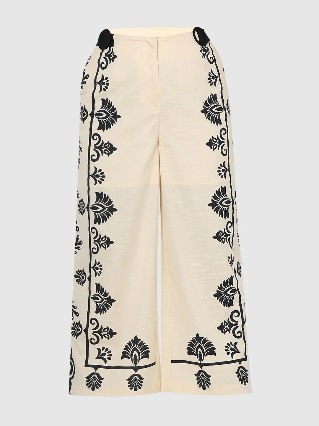 Curve Beige Printed Co-Ord Pants - Image 7