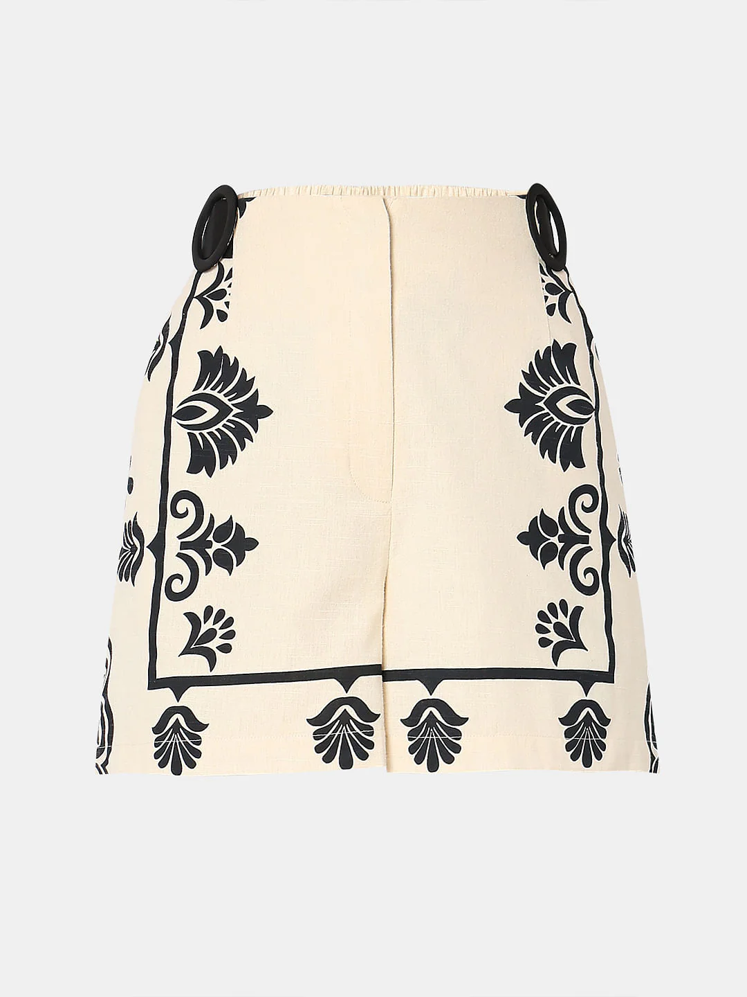 Beige Printed Cotton Co-Ord Set Shorts - Image 7