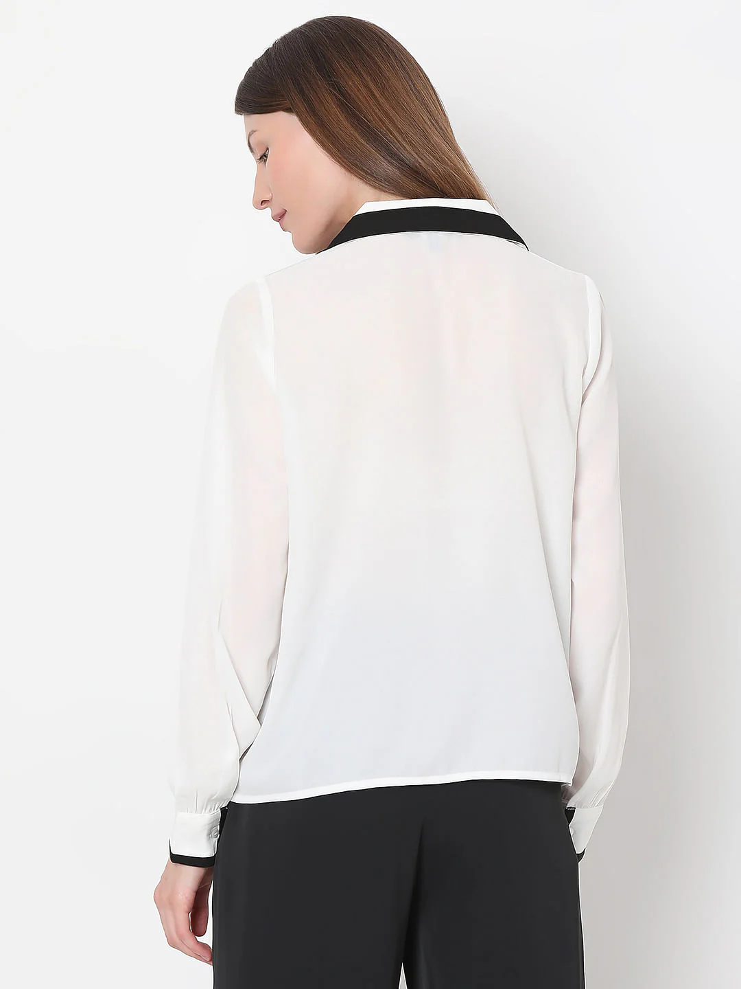 White & Black Full Sleeves Shirt - Image 4