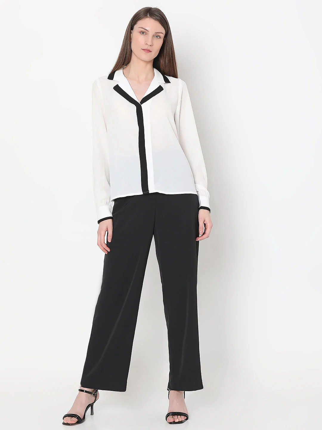 White & Black Full Sleeves Shirt - Image 5