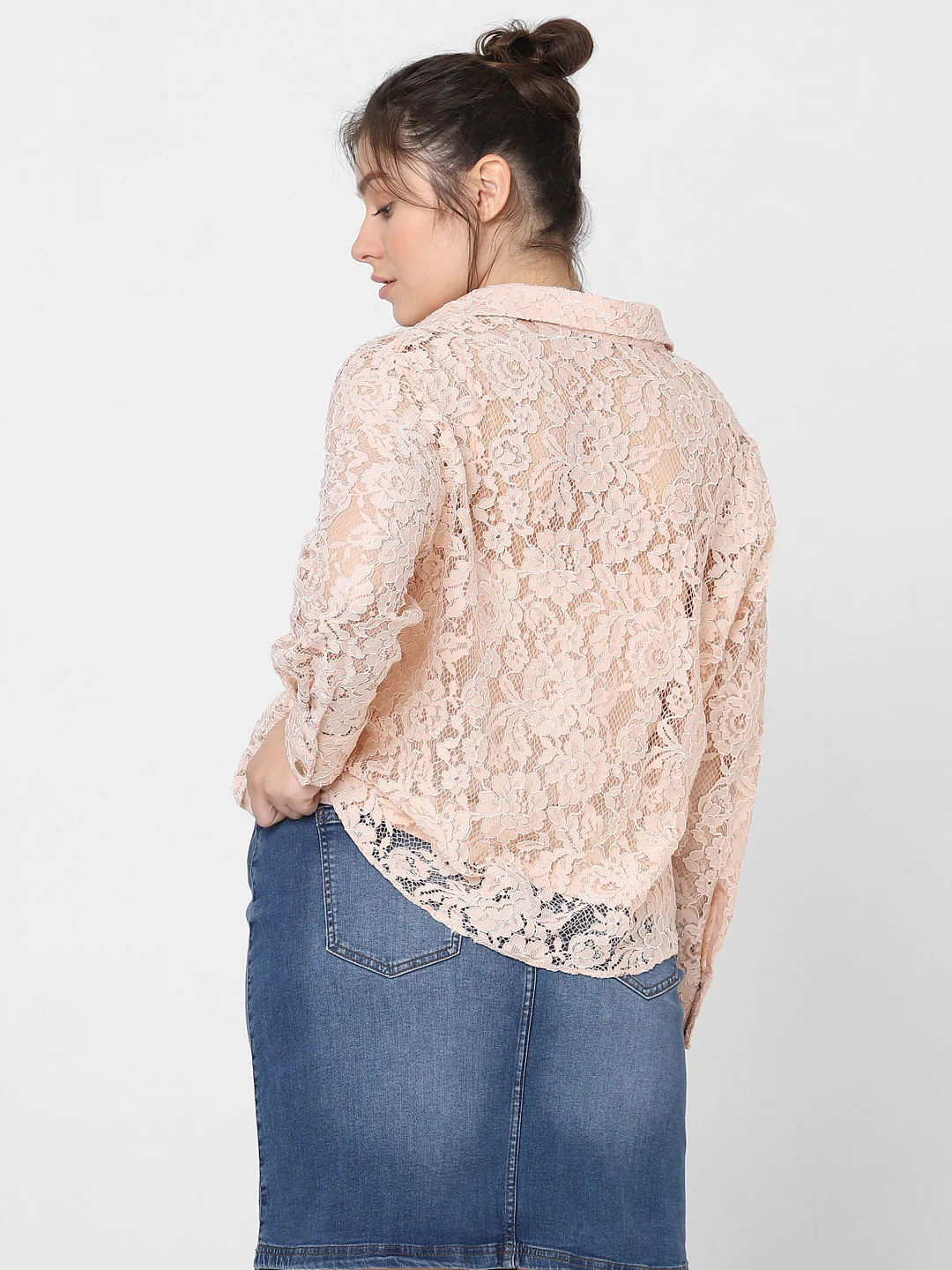 Curve Pink Lace Shirt - Image 4