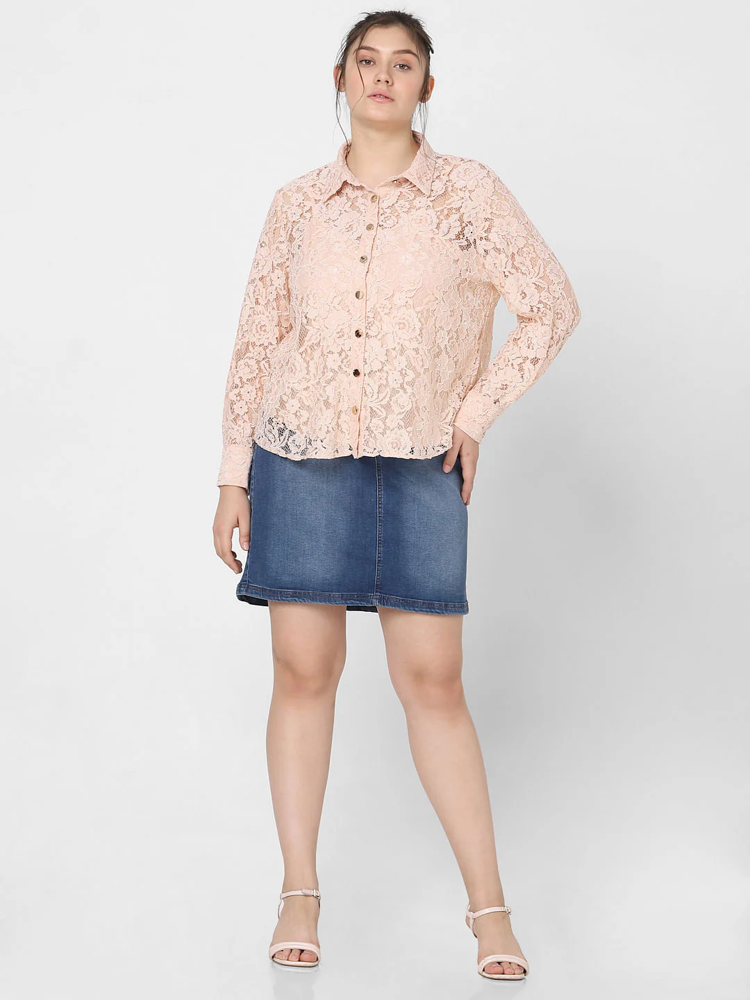 Curve Pink Lace Shirt - Image 5