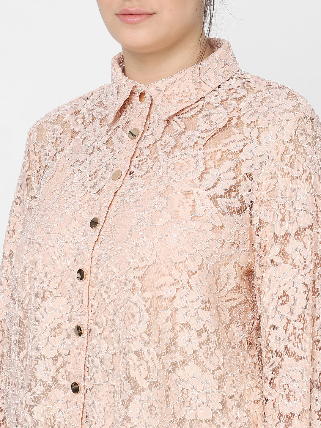 Curve Pink Lace Shirt - Image 6