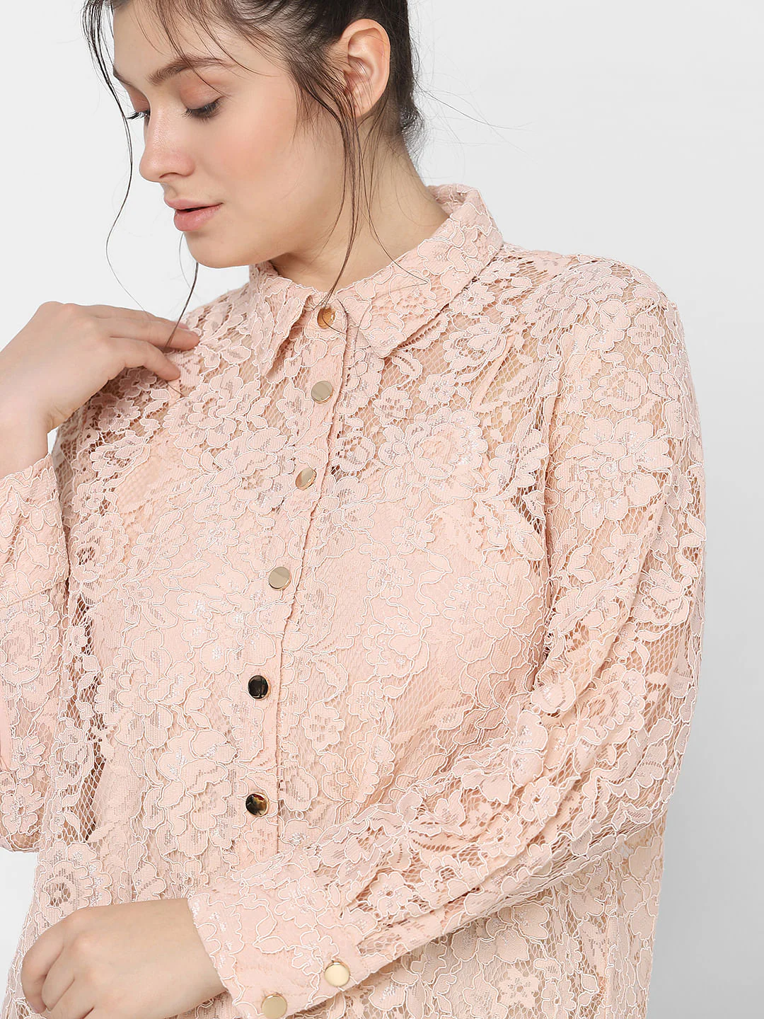 Curve Pink Lace Shirt - Image 8