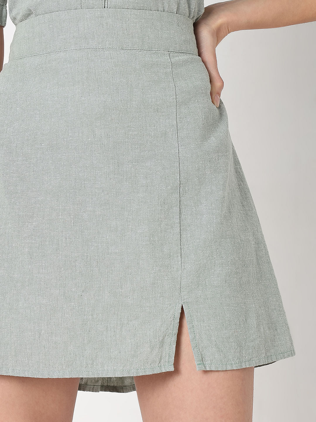 Light Green Co-Ord Set Short Skirt - Image 6