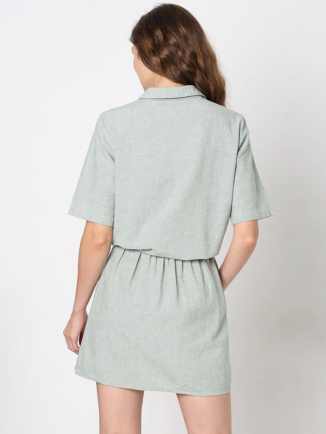 Green Woven Co-Ord Set Shirt - Image 4