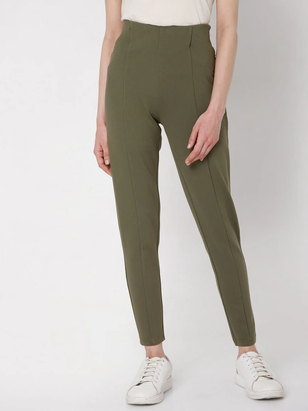 Green Slim Fit Pants - Image 2