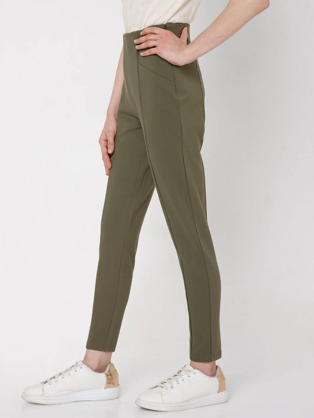 Green Slim Fit Pants - Image 3