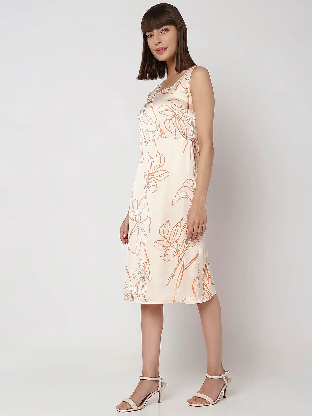 Peach Printed Shift Dress - Image 3