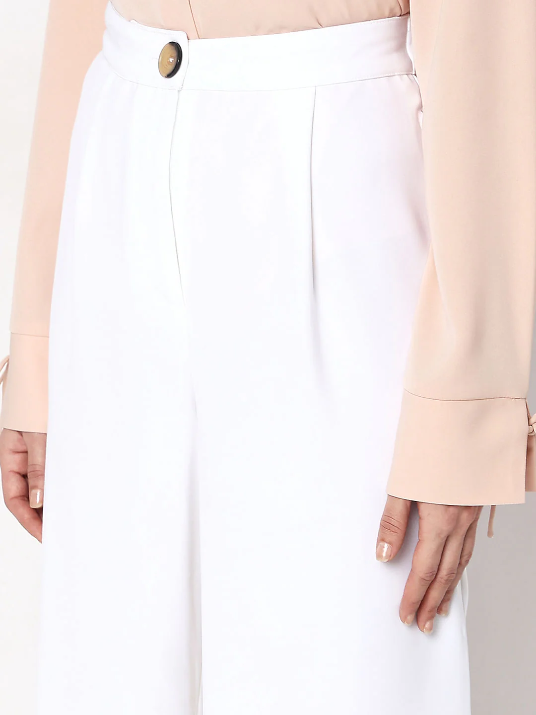 White High Rise Wide Leg Pants - Image 6