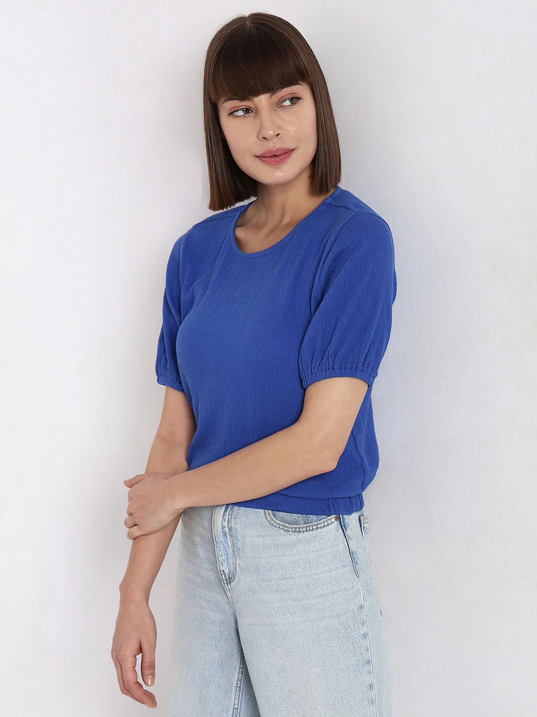 Blue Textured Top - Image 3