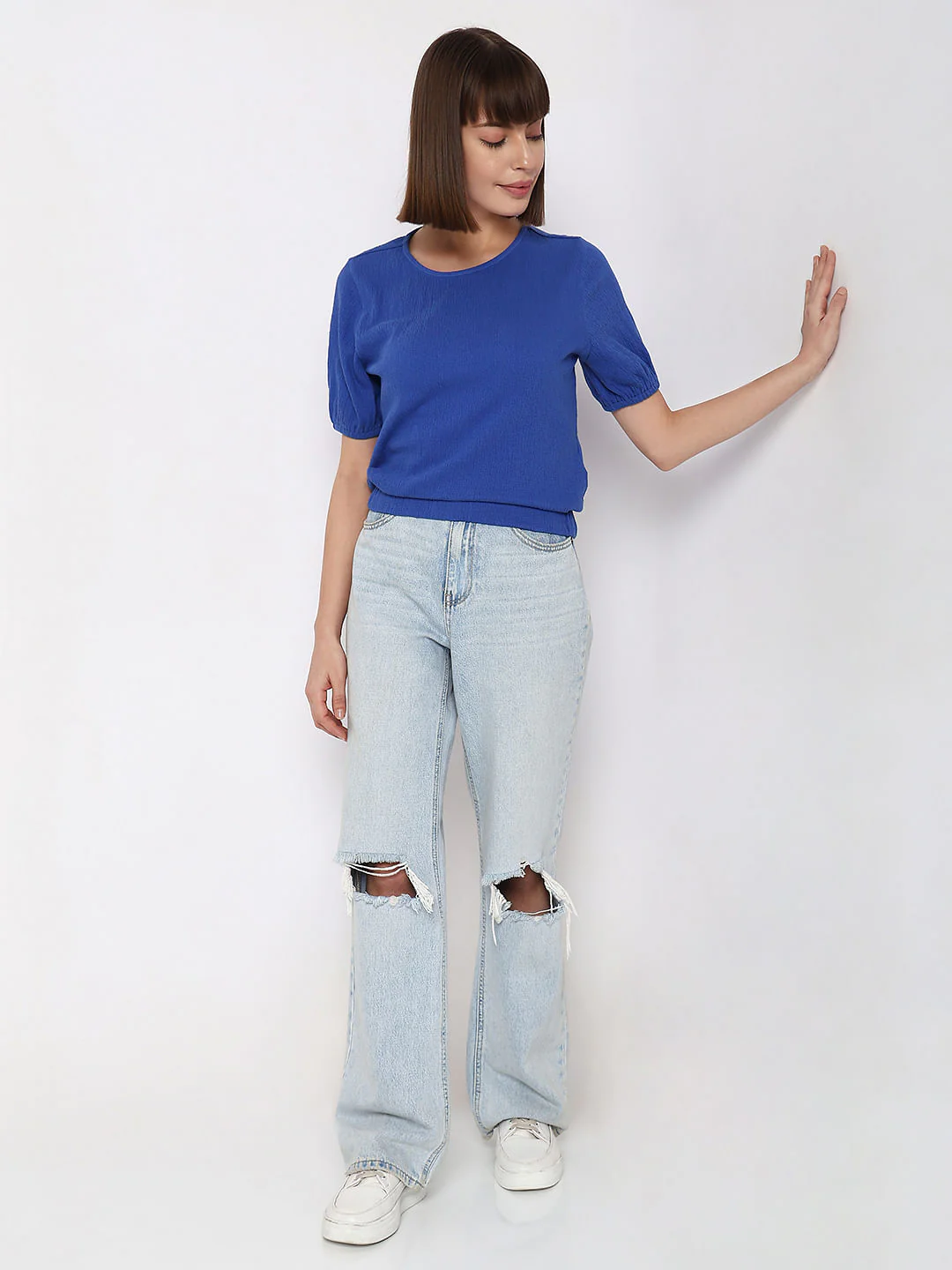 Blue Textured Top - Image 5