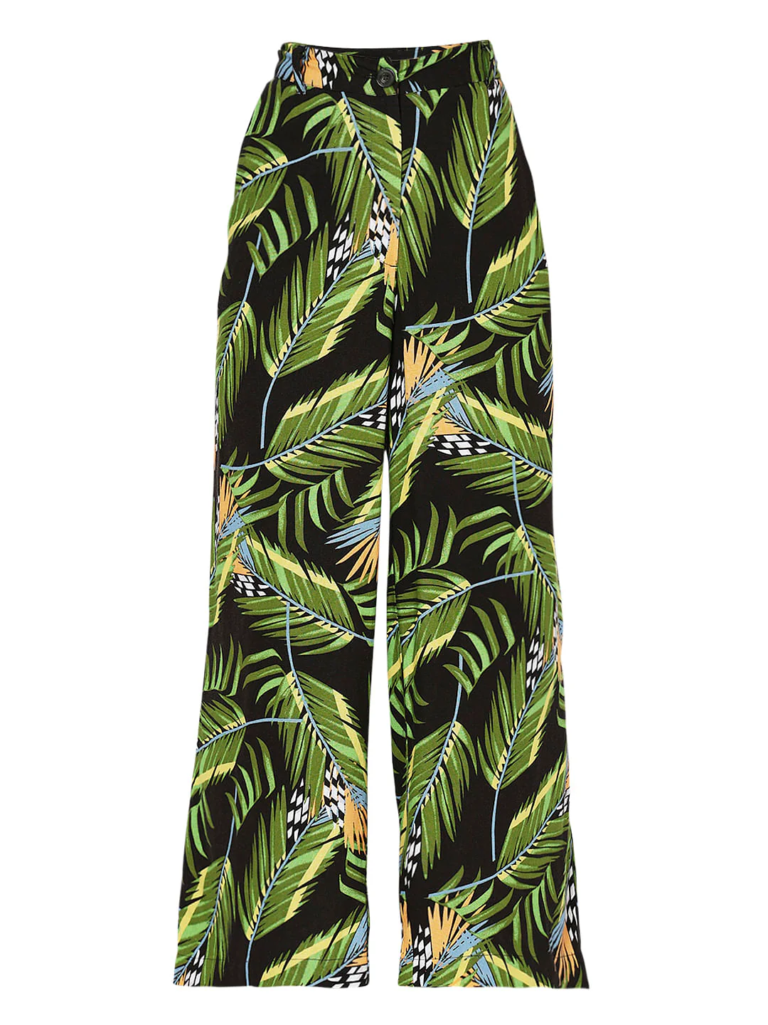 Green High Rise Tropical Print Pants - Image 7