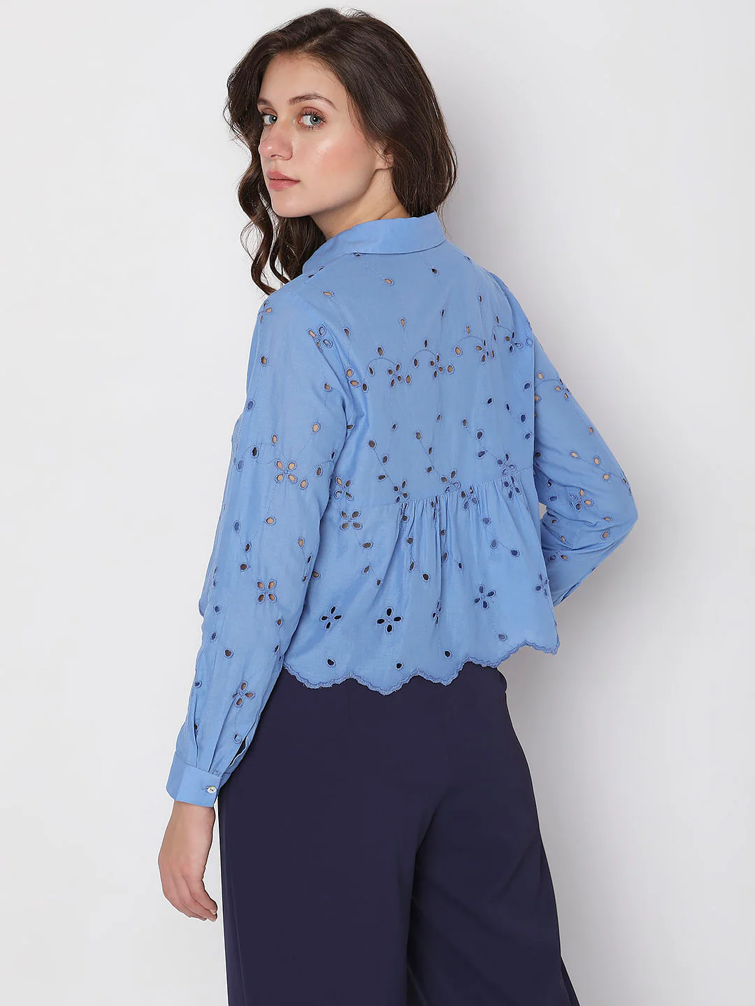 Blue Schiffli Shirt - Image 4