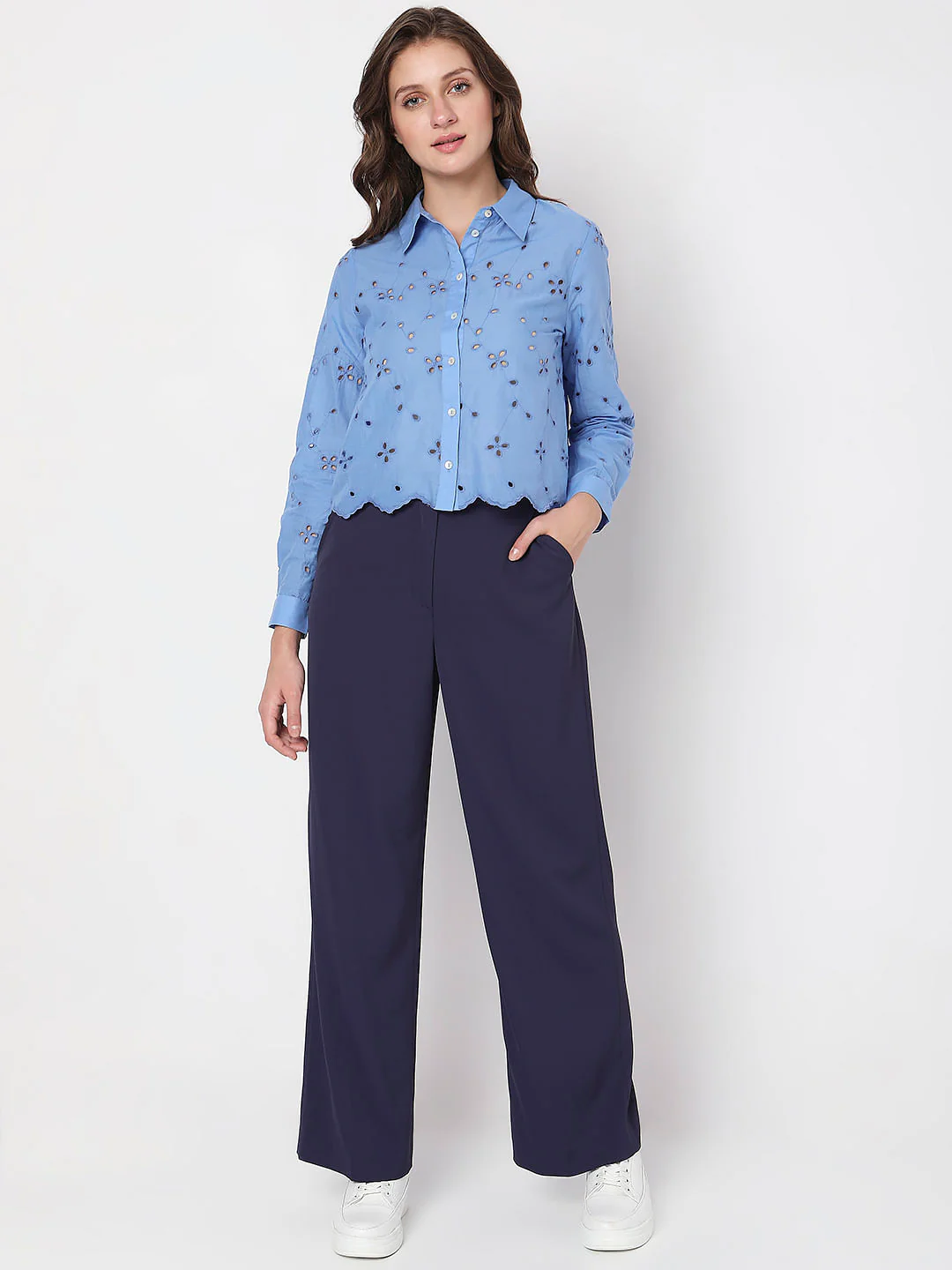 Blue Schiffli Shirt - Image 5